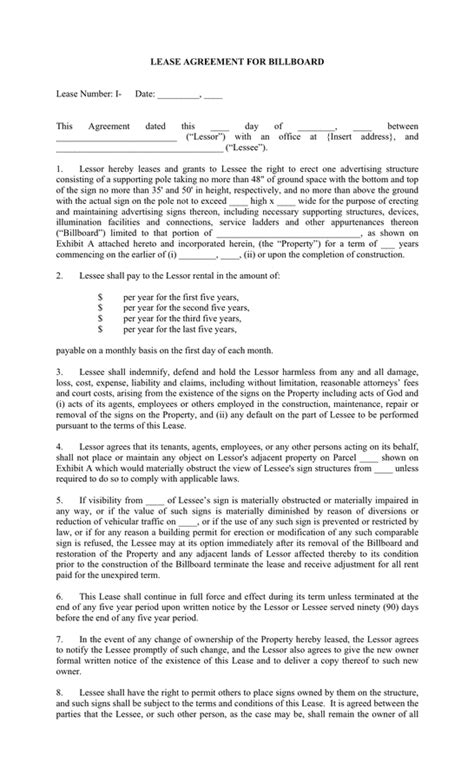 Office Lease Agreement Template - download free documents for PDF, Word ...