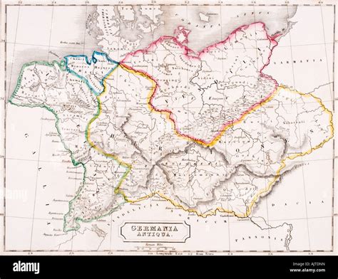 Map of Germany Germania Antiqua From The Atlas of Ancient Geography ...