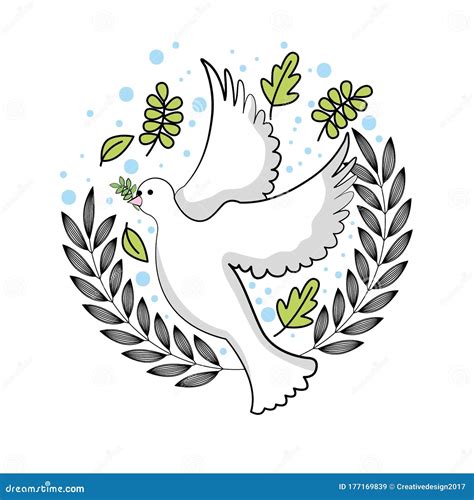 International Peace Day with Dove Cartoon Stock Vector - Illustration ...