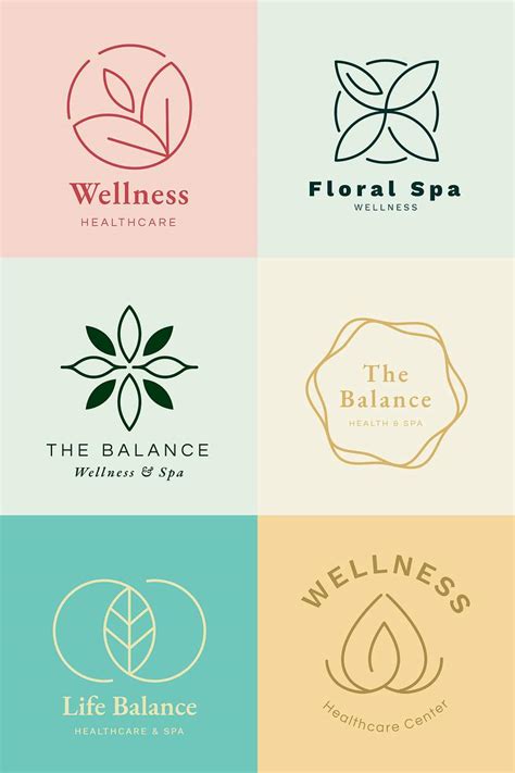 Health and wellness logo set