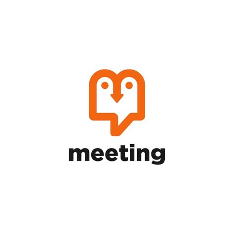 Premium Vector | Meeting logo vector designs template