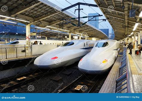 Two White Shinkansen Japanese High Speed Trains Editorial Stock Photo - Image of railroad ...