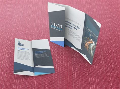 11x17 Roll Fold Brochure Mockup | Brochure template, Brochure, Indesign brochure templates