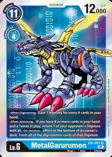 MetalGarurumon (EX1-021) - Digimon Card Database - DigimonCard