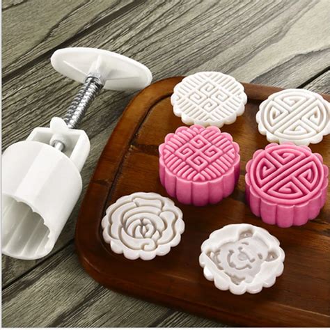 Chinese Traditional Festival Moon Cake Mold Plastic Baking Pastry Tools 50 Gram Mooncake Mould ...