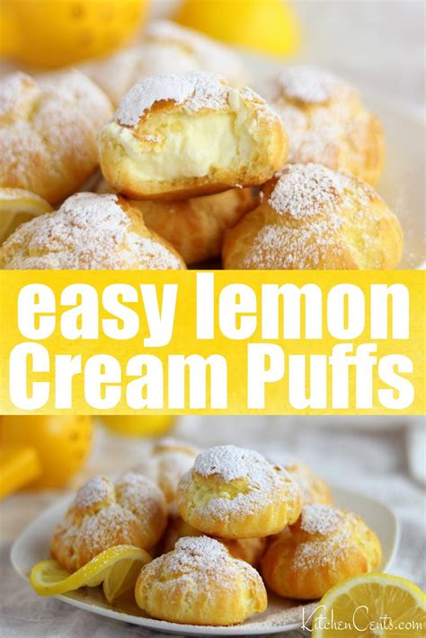 Easy Lemon Cream Puffs with EASY lemon cream filling - Kitchen Cents ...