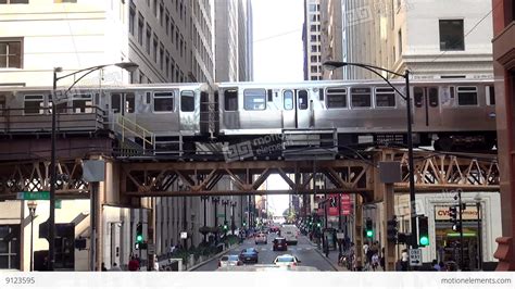 Chicago Metro Subway Running Outside Between Buildings - CHICAGO, ILLINOIS/USA Stock video ...