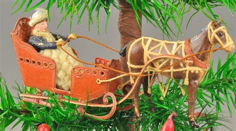 MAGNIFICENT HORSE DRAWN SLEIGH : Lot 2059 | Antique christmas, Christmas ornaments, Vintage ...