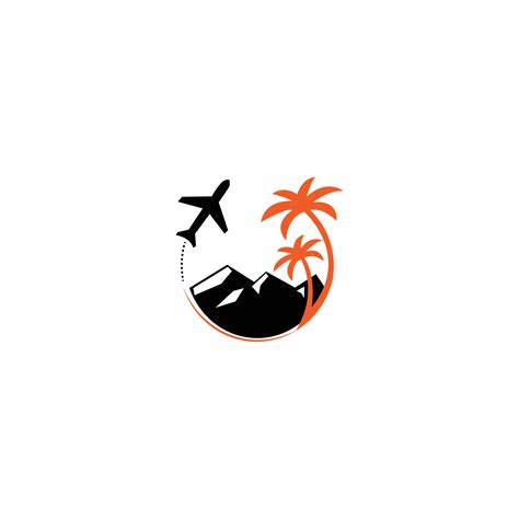 Mountain tree and airplane logo design, travel logo design, road trip ...