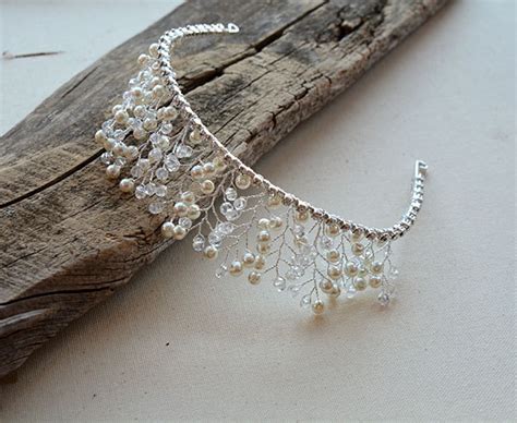 Bridal Tiara Pearl Wedding Tiaras Crystal Wedding Hair | Etsy