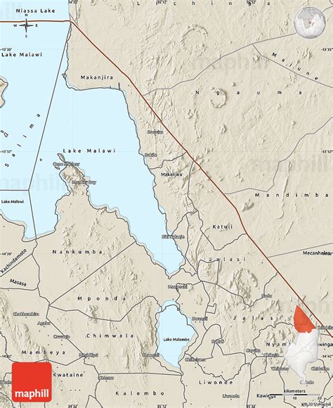 Shaded Relief Map of Mangochi