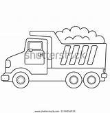 Coloring Page Outline Cartoon Lorry Dump Stock Vector Royalty Free  sketch template