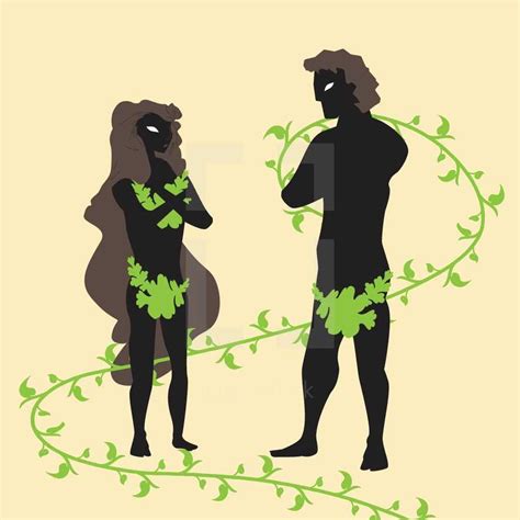 Adam and eve in fig leaves — Design element — Lightstock