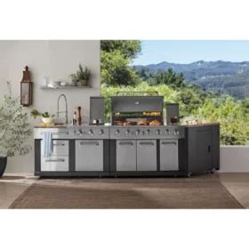 Member's Mark SS304 Deluxe Stacked Stone 4 Burner Grill Island - Sam's Club in 2021 | Outdoor ...