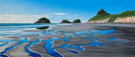 Back Beach, New Plymouth, Taranaki, New Zealand | New zealand art, Taranaki, Landscape