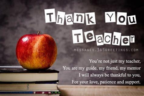 Thank you Messages for Teachers - 365greetings.com | Birthday quotes for teacher, Message for ...