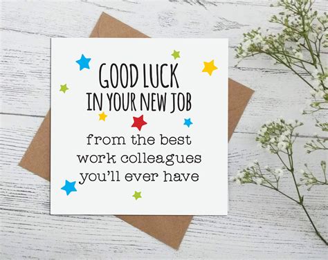 NEW JOB GREETING Card Good Luck Best Work Colleagues - Etsy UK