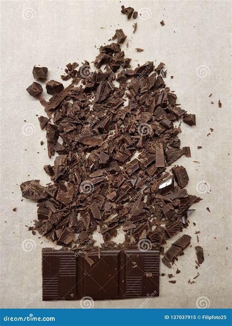 Chopped chocolate stock image. Image of paper, dessert - 137037915