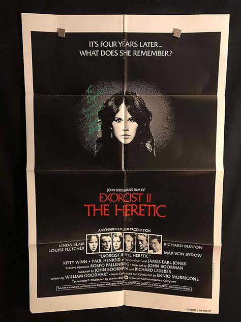 The Exorcist 2 The Heretic Linda Blair Signed Movie Poster Exorcist Ii The Heretic, The Exorcist ...