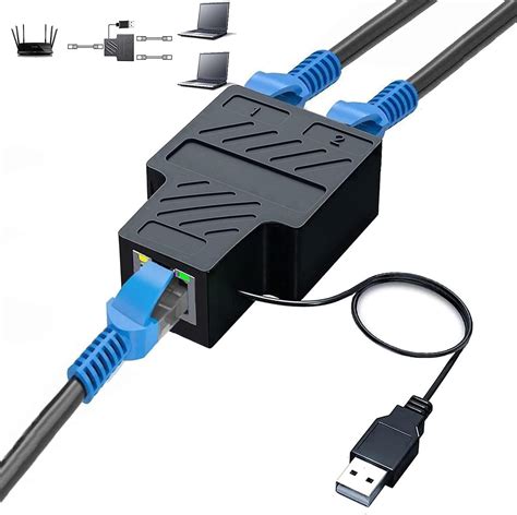 Amazon.com: Pushua Ethernet Splitter 1 to 2, 100Mbps RJ45 Splitter 1 in ...