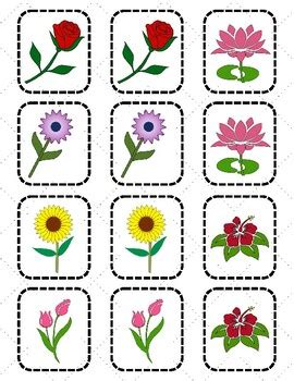 Flowers Memory Game - Memory Game - Matching Cards - Flash Cards