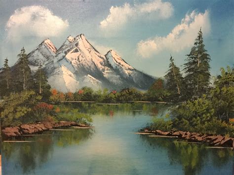 Mountain Reflections. Painting #4. Bob Ross Painting Binge Continues ...