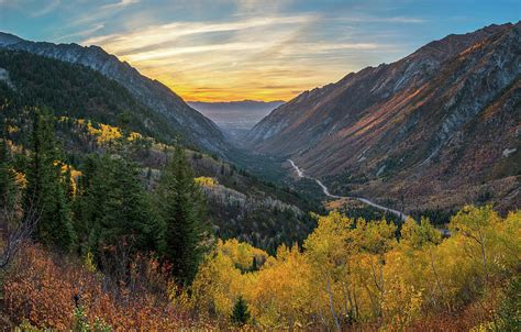 Fall Sunset In Little Cottonwood Canyon Photograph by James Udall