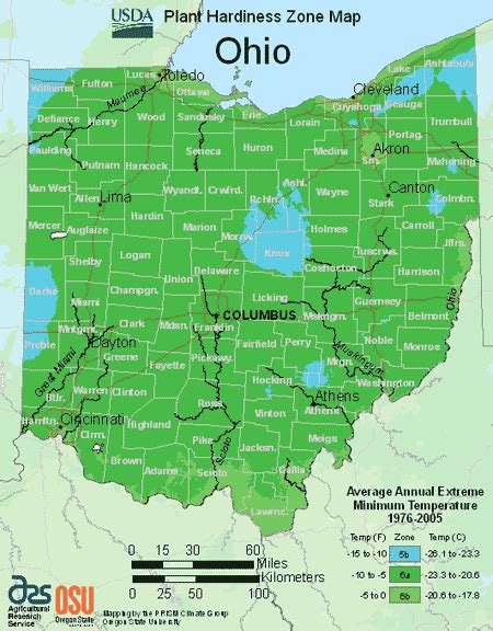 Map Of USDA Hardiness Zones For Ohio