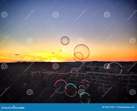 Bubbles in sunset stock image. Image of love, beautiful - 52417581