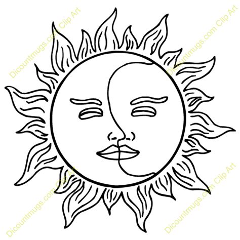 Clipart Half Moon Face Clipart Sun And Moon Clipart Blue Moon Clipart | Moon drawing, Sun and ...