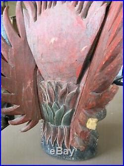 Vintage Indonesian Bali wood carving Garuda Eagle figure king of birds, 19 Inch