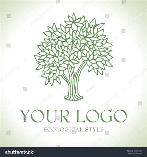 Green Tree Vector Logo Sketch Style Stock Vector (Royalty Free ...