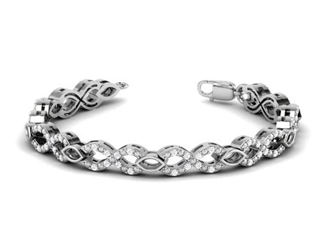 Genuine Luxurious 2 Ctw Natural Diamond Infinity Bracelet In Sterling Silver - Walmart.com