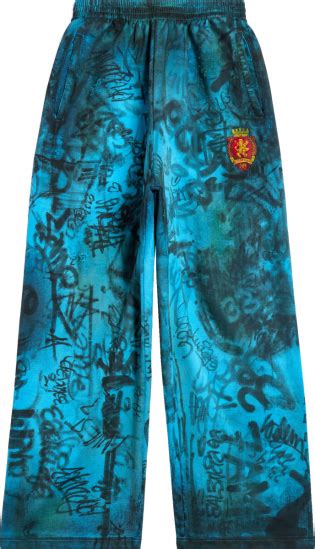 Balenciaga Blue 'Skater Graffiti' Sweatpants | INC STYLE