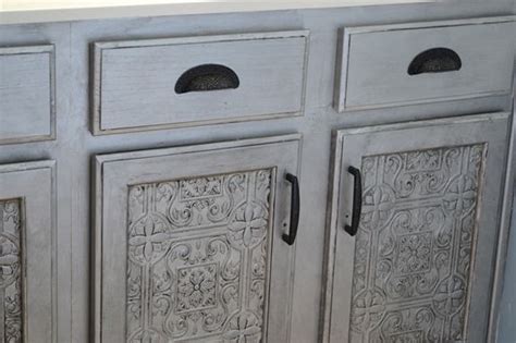 Faux Tin Tile Cabinets - Infarrantly Creative