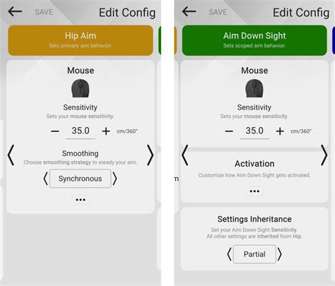 Aim Settings - XIM MATRIX User Guide