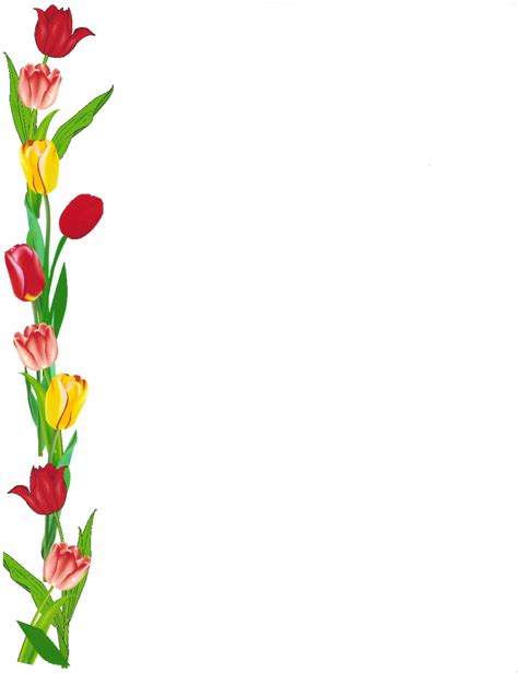 Border, tulips left side | Colorful borders design, Floral border design, Flower border