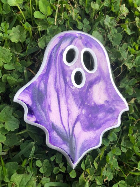 Wall Décor Home & Living Halloween Special Spooky Ghost Black Purple Silver Epoxy Resin Art ...