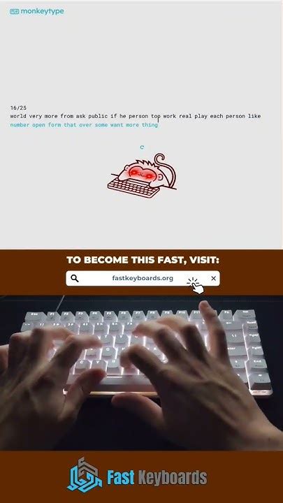 Typing 190 WPM on MonkeyType - Keyboard ASMR #fast #trending #satisfying #asmr #viral # ...