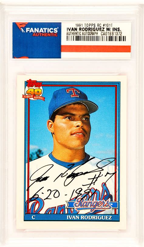 Ivan Rodriguez Baseball Slabbed Autographed Rookie Cards