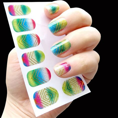 Paper Glitter Nail Art Stickers Decoration Stickers Stamp Multicolor ...