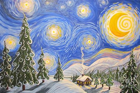 Stars and Snow An Ode to vanGogh Painting by Sharon Marcella Marston ...