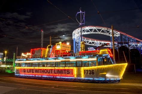 HMS Blackpool Tram - the Frigate Illuminated Heritage Tram