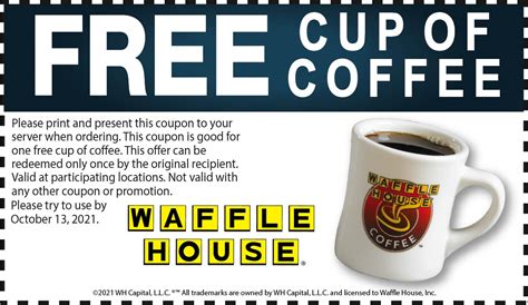 Free coffee at Waffle House #wafflehouse | The Coupons App®