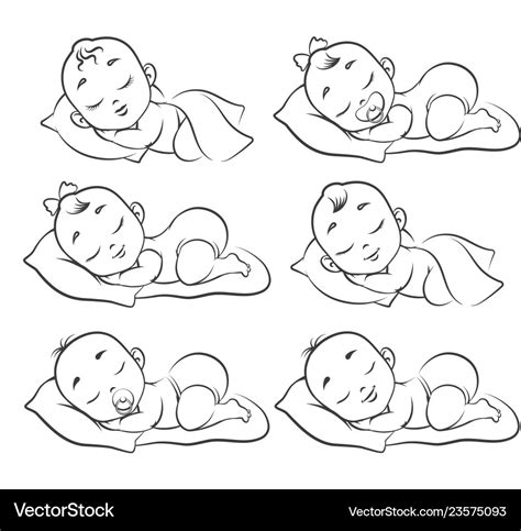 Newborn baby sketch Royalty Free Vector Image - VectorStock