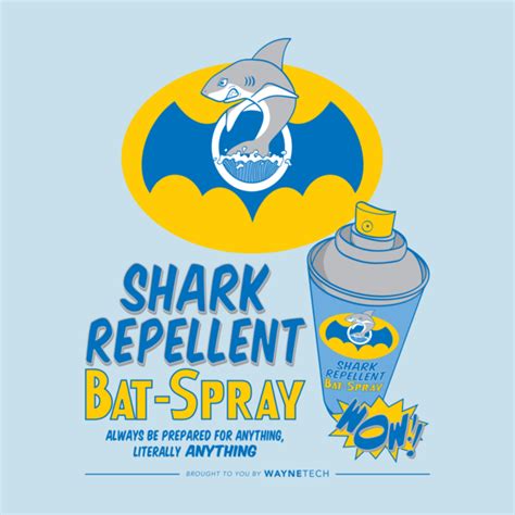 Batman Tee: Shark Repellent Bat-Spray - So Geekin' AwesomeSo Geekin' Awesome