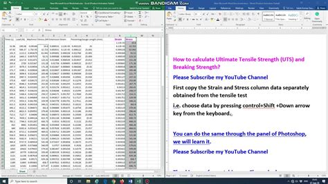 How to calculate Ultimate Tensile Strength and Breaking Strength of Tensile Test? - YouTube