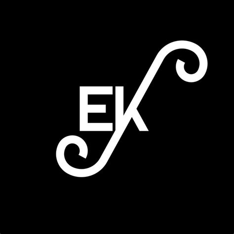 EK letter logo design on black background. EK creative initials letter ...