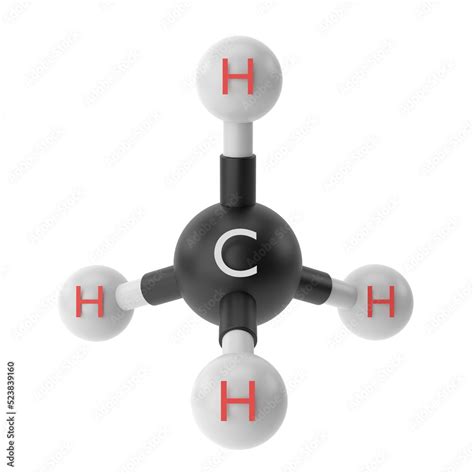 CH4 , Methane chemical formula. 3D chemical structure. Stock ...