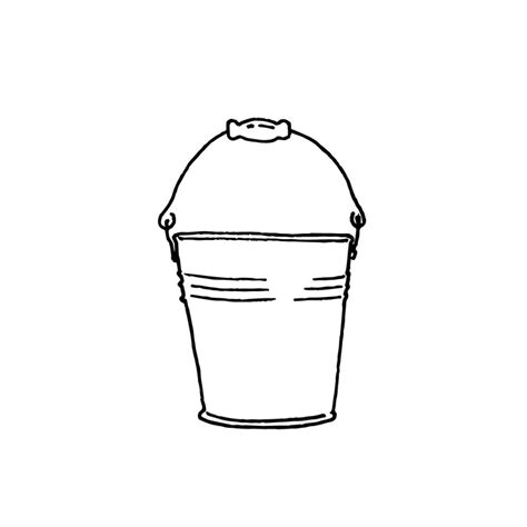 Premium Vector | Bucket vector image, black and white graphics in the ...